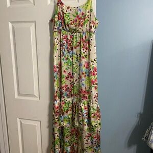 Old Navy Floral Maxi Dress - Green and Pink
